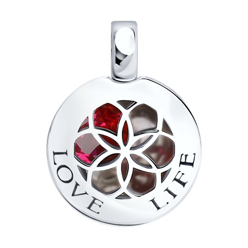 Подвеска SOKOLOV - Серебро 925, Синтетический рубин (арт. 94031512)