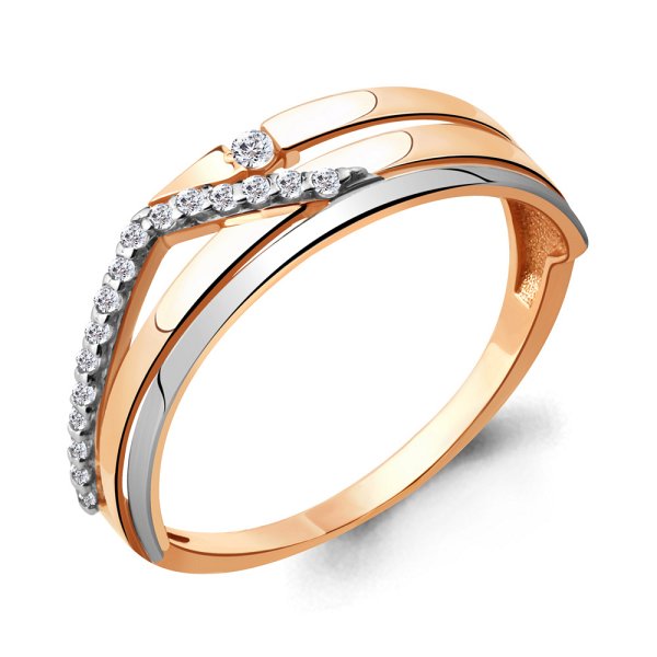 Кольцо Аквамарин - Золото 585, Фианит (арт. 64386А.1)