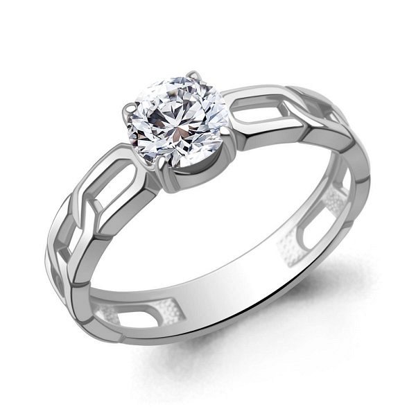 Кольцо Аквамарин - Серебро 925, Фианит (арт. 650175.5)