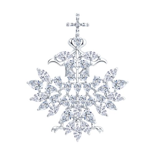 Брошь SOKOLOV - Серебро 925, Фианит (арт. 94040350)