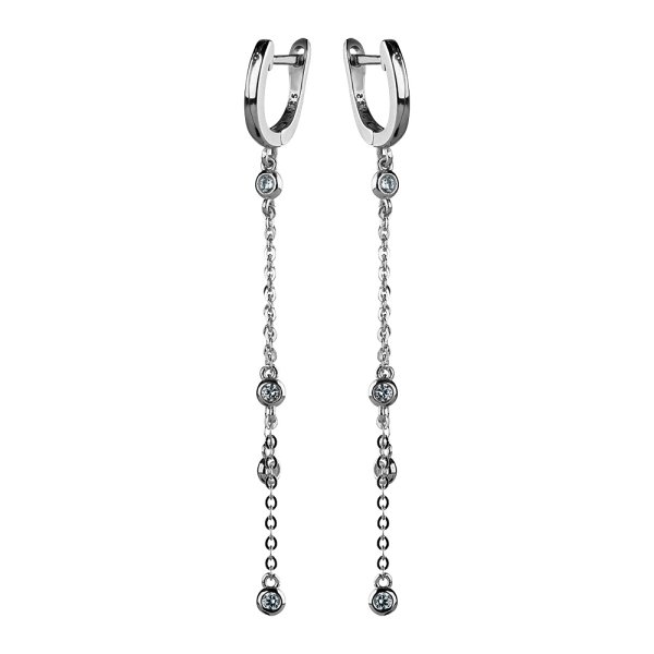 Серьги Фиделис - Серебро 925, Фианит (арт. SET18630E)