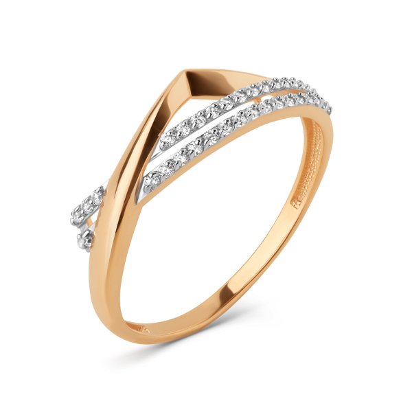 Кольцо ЮФ Династия - Золото 585, Фианит (арт. 023361-1102)