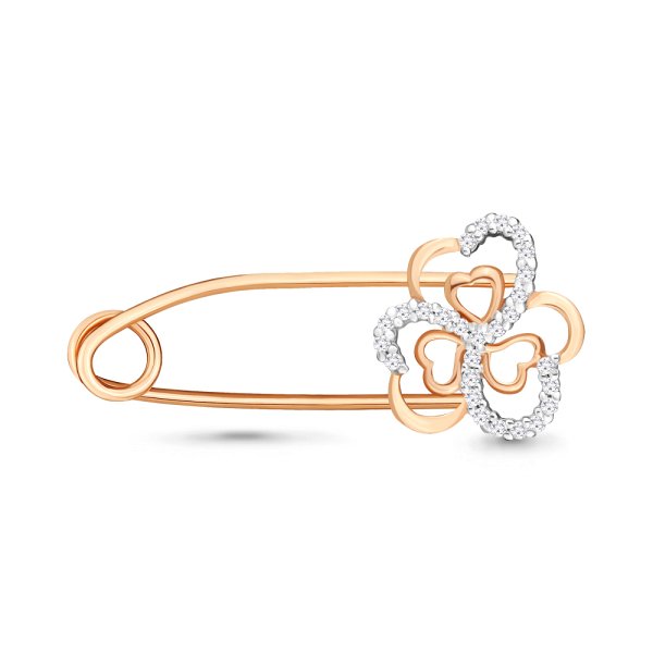 Булавка Аквамарин - Золото 375, Фианит (арт. 71515А.8)