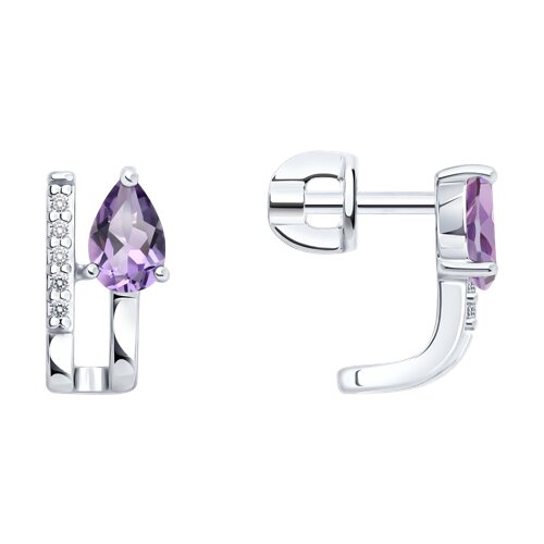 Серьги SOKOLOV - Серебро 925, Аметист, Фианит (арт. 92025325)