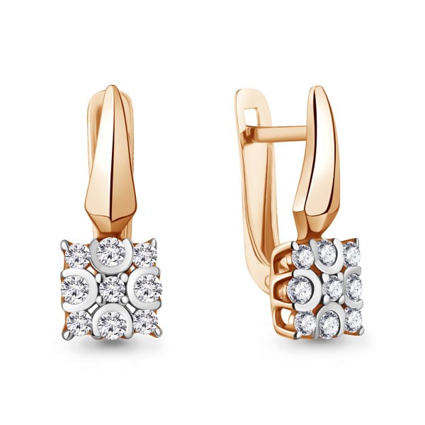 Серьги Аквамарин - Золото 585, Фианит (арт. 48306А.1)