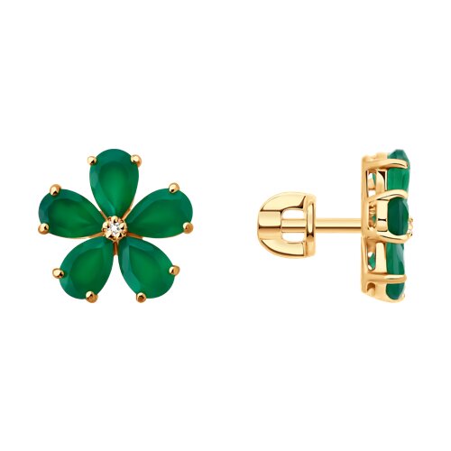 Серьги SOKOLOV - Серебро 925, Агат, Топаз (арт. 92023127)