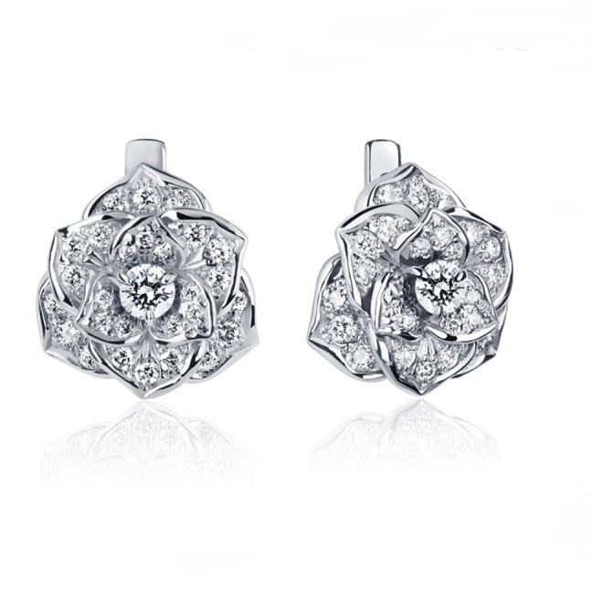 Серьги Platinum Lab. - Платина 950, Бриллиант (арт. ПС-040-02)