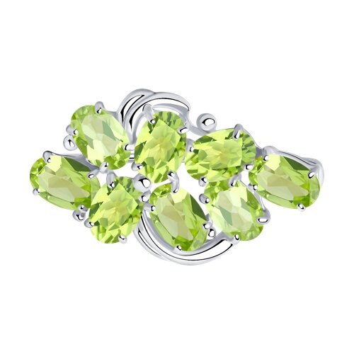 Брошь SOKOLOV - Серебро 925, Хризолит (арт. 92040031)