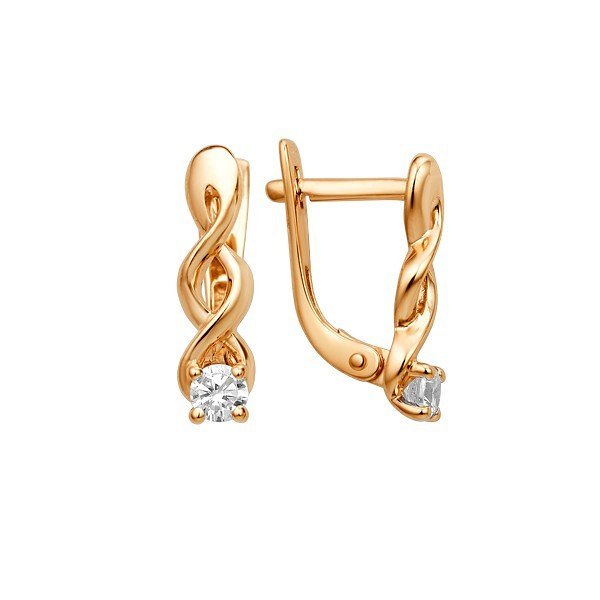 Серьги ЮФ Династия - Золото 375, Фианит (арт. 005122-5100)