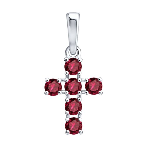 Подвеска SOKOLOV - Серебро 925, Рубин (арт. 64030002)