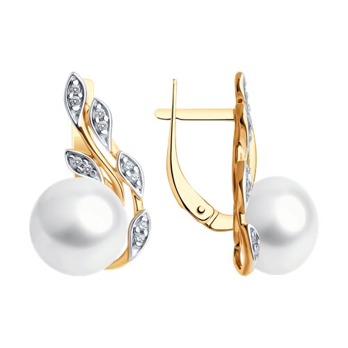 Серьги SOKOLOV - Серебро 925, Жемчуг культивированный, Фианит (арт. 92022659)