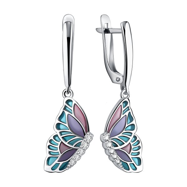 Серьги Talant - Серебро 925, Фианит, Эмаль (арт. 14-79-0001-17134)