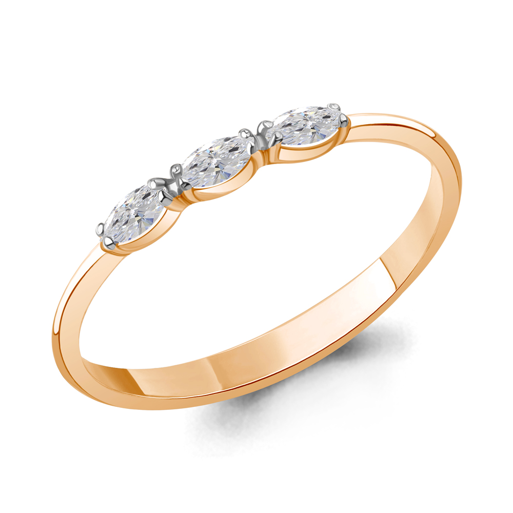 Кольцо Аквамарин - Серебро 925, Фианит (арт. 600342.6)