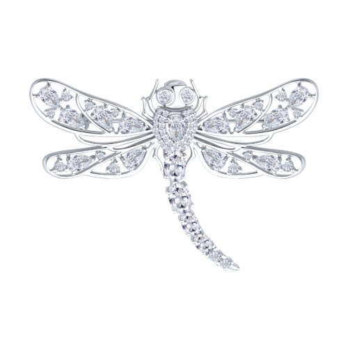 Брошь SOKOLOV - Серебро 925, Фианит (арт. 94040348)