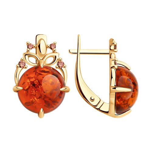 Серьги SOKOLOV - Серебро 925, Янтарь (арт. 83020365)