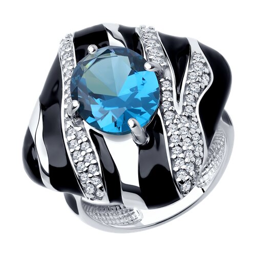 Кольцо Diamant - Серебро 925, Синтетический ситалл , Фианит, Эмаль (арт. 94-310-01606-1)