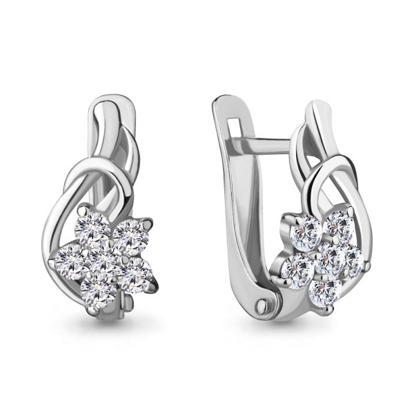 Серьги Аквамарин - Серебро 925, Фианит (арт. 45369А.5)