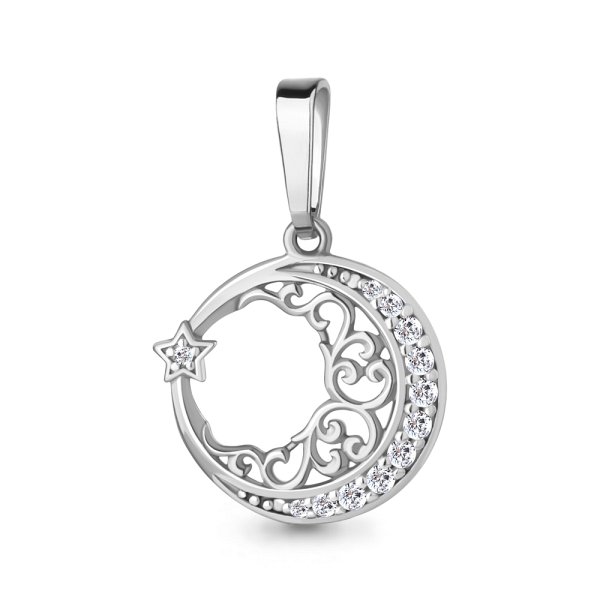 Подвеска Аквамарин - Серебро 925, Фианит (арт. 22778А.5)