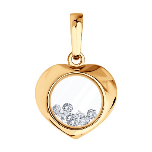 Подвеска SOKOLOV - Золото 585, Стекло, Фианит (арт. 036691)
