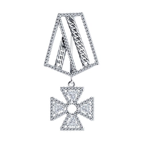 Брошь SOKOLOV - Серебро 925, Фианит (арт. 94040333)