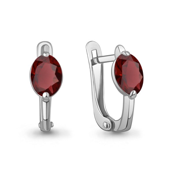 Серьги Аквамарин - Серебро 925, Гранат (арт. 40066703.5)