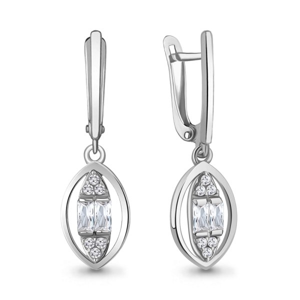 Серьги Аквамарин - Серебро 925, Фианит (арт. 49875А.5)