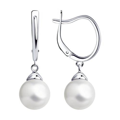 Серьги Diamant - Серебро 925, Жемчуг имитация (арт. 94-121-01181-1)