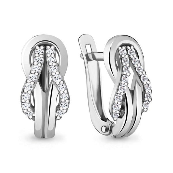 Серьги Аквамарин - Серебро 925, Фианит (арт. 48352А.5)