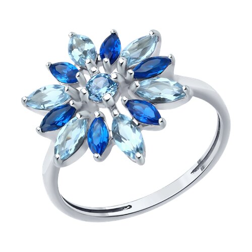 Кольцо SOKOLOV - Серебро 925, Топаз, Фианит (арт. 92014567)