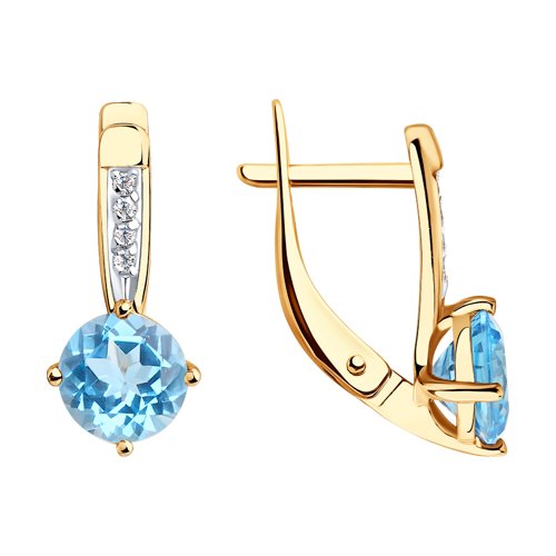 Серьги SOKOLOV - Золото 375, Топаз, Фианит (арт. 37725792)