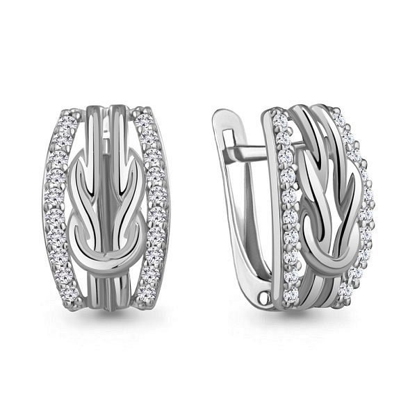 Серьги Аквамарин - Серебро 925, Фианит (арт. 49974А.5)