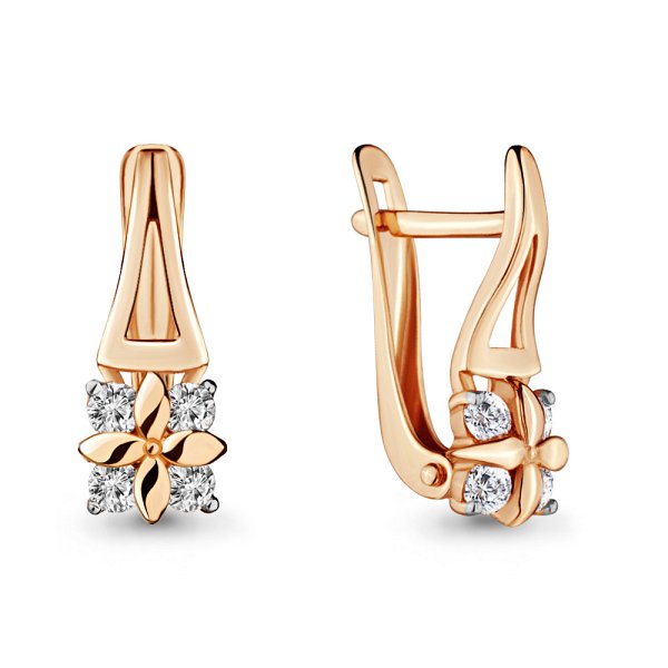 Серьги Аквамарин - Золото 585, Фианит (арт. 46672.1)