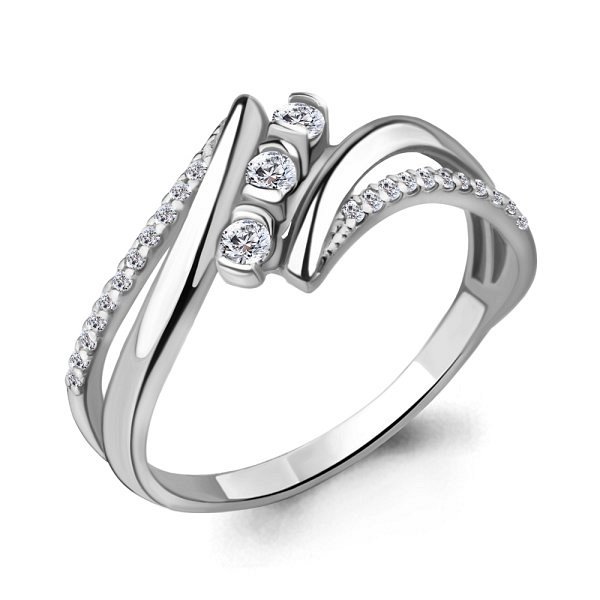 Кольцо Аквамарин - Серебро 925, Фианит (арт. 64136А.5)