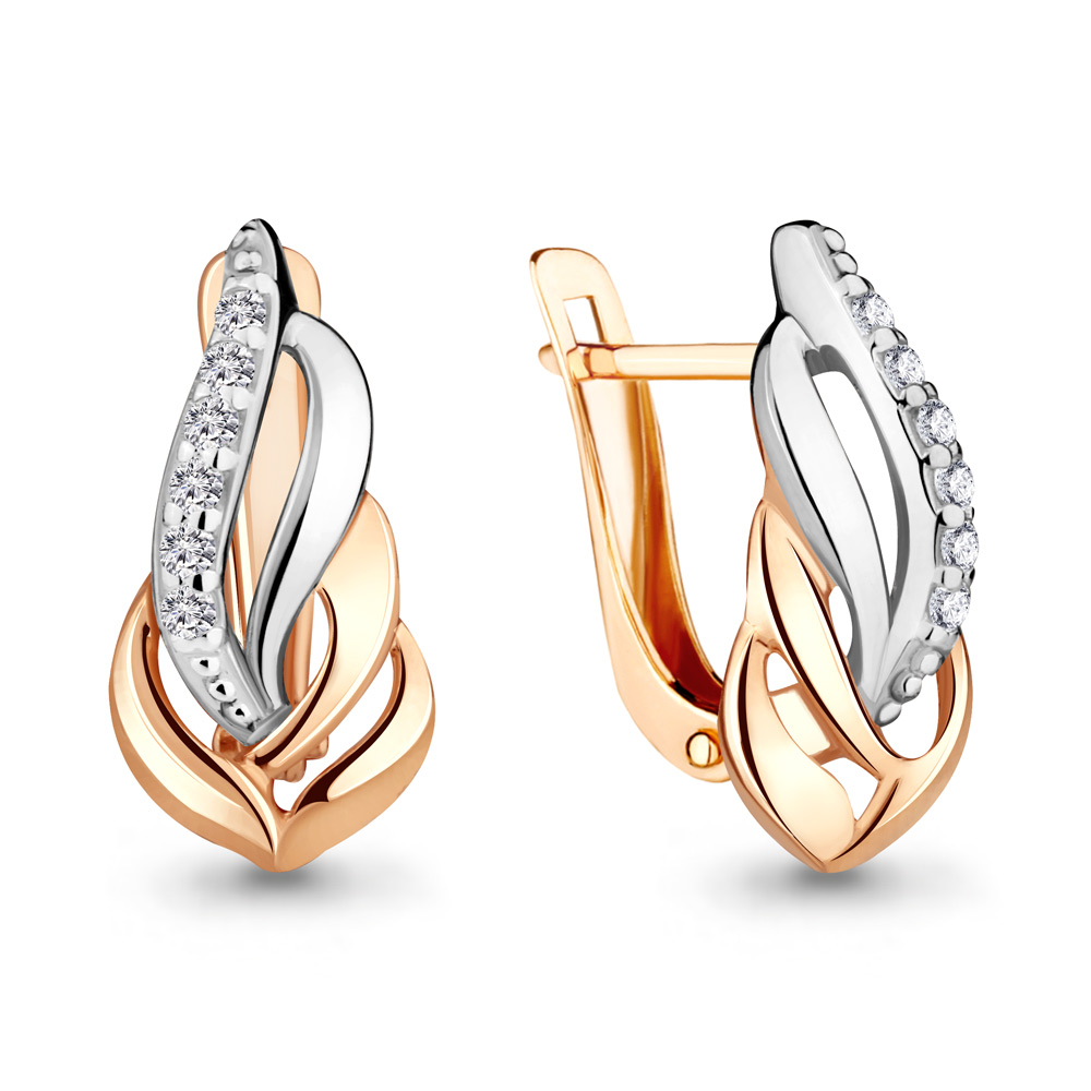 Серьги Аквамарин - Серебро 925, Фианит (арт. 46889А.6)