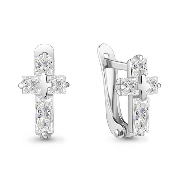 Серьги Аквамарин - Серебро 925, Фианит (арт. 49264.5)