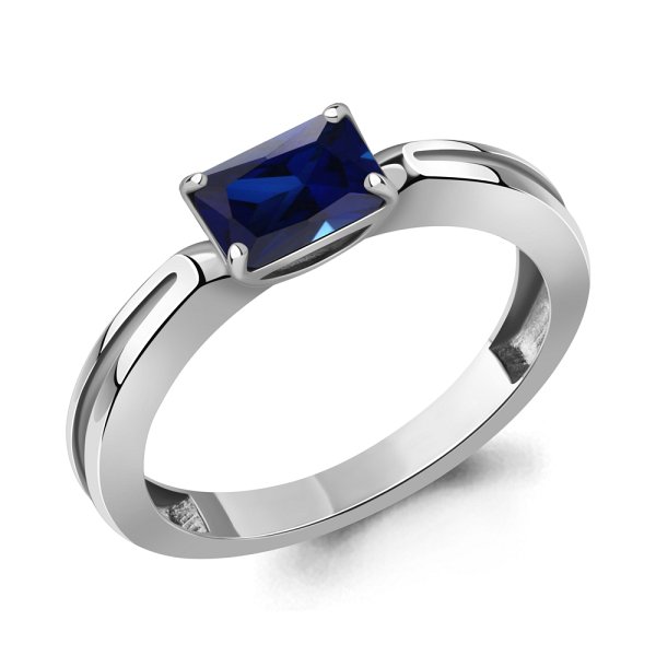 Кольцо Аквамарин - Серебро 925, Синтетический сапфир (арт. 600356Н.5)