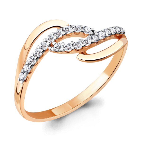 Кольцо Аквамарин - Золото 585, Фианит (арт. 61979А.1)