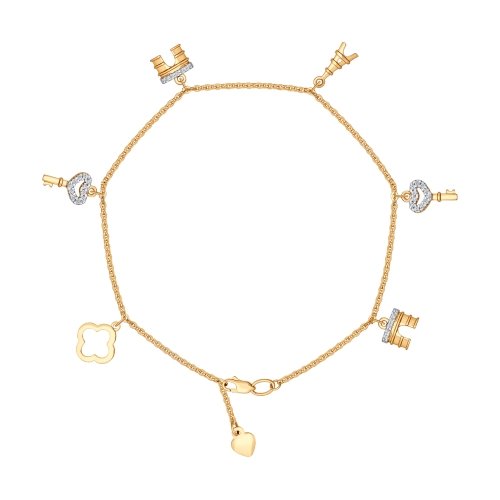 Браслет SOKOLOV - Золото 585, Фианит (арт. 050864)