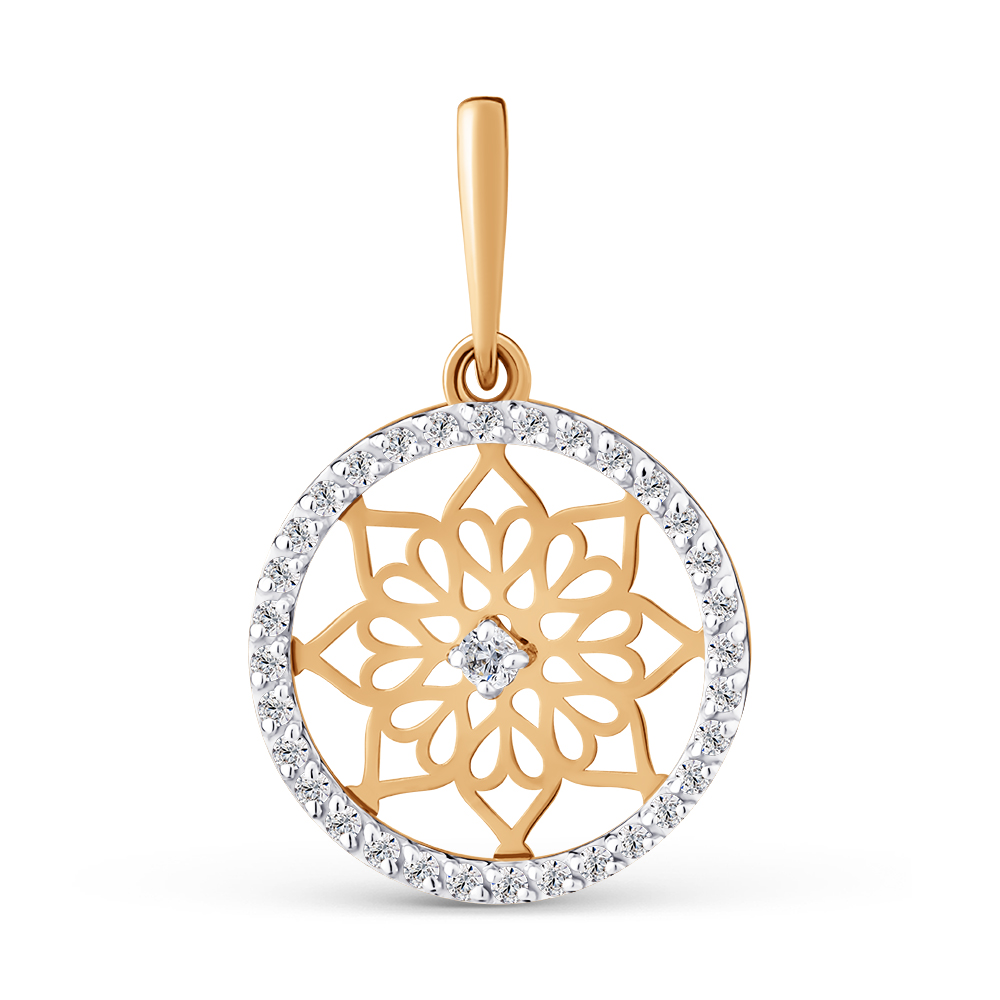 Подвеска ЮФ Династия - Золото 375, Фианит (арт. 504368-5102)