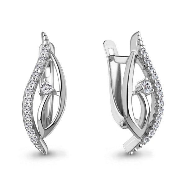 Серьги Аквамарин - Серебро 925, Фианит (арт. 49842А.5)