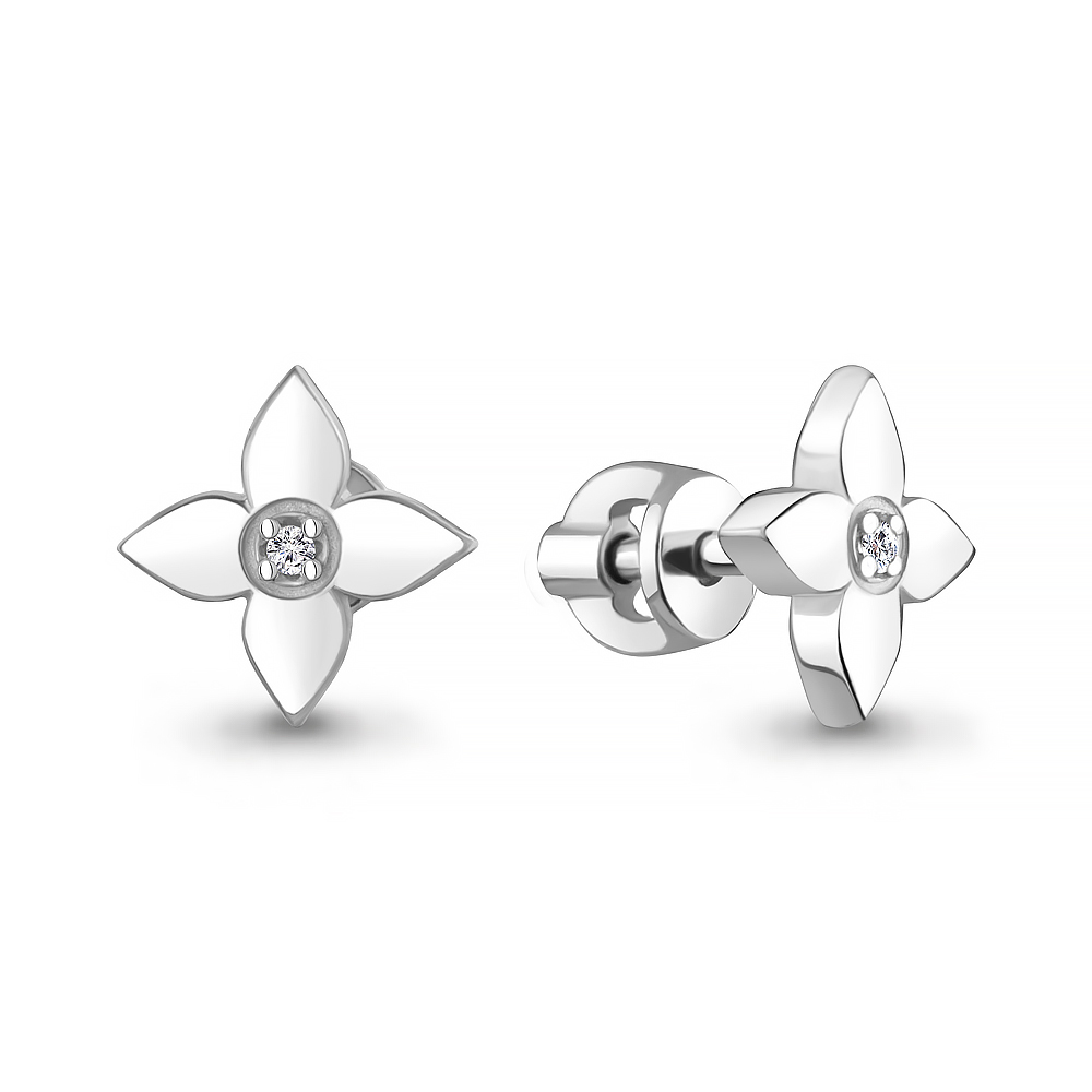 Серьги Аквамарин - Серебро 925, Фианит (арт. 401127А.5)