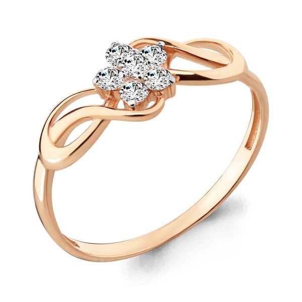 Кольцо Аквамарин - Золото 375, Фианит (арт. 68001А.8)