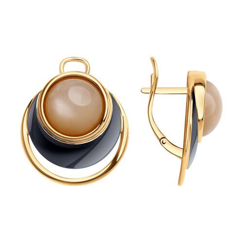 Серьги Diamant - Серебро 925, Лунный камень (арт. 93-320-01756-1)