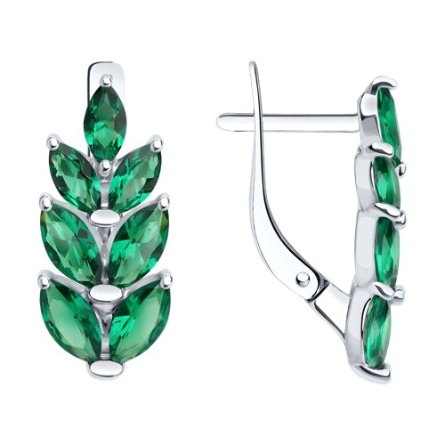 Серьги Diamant - Серебро 925, Синтетический изумруд (арт. 94-320-02172-1)