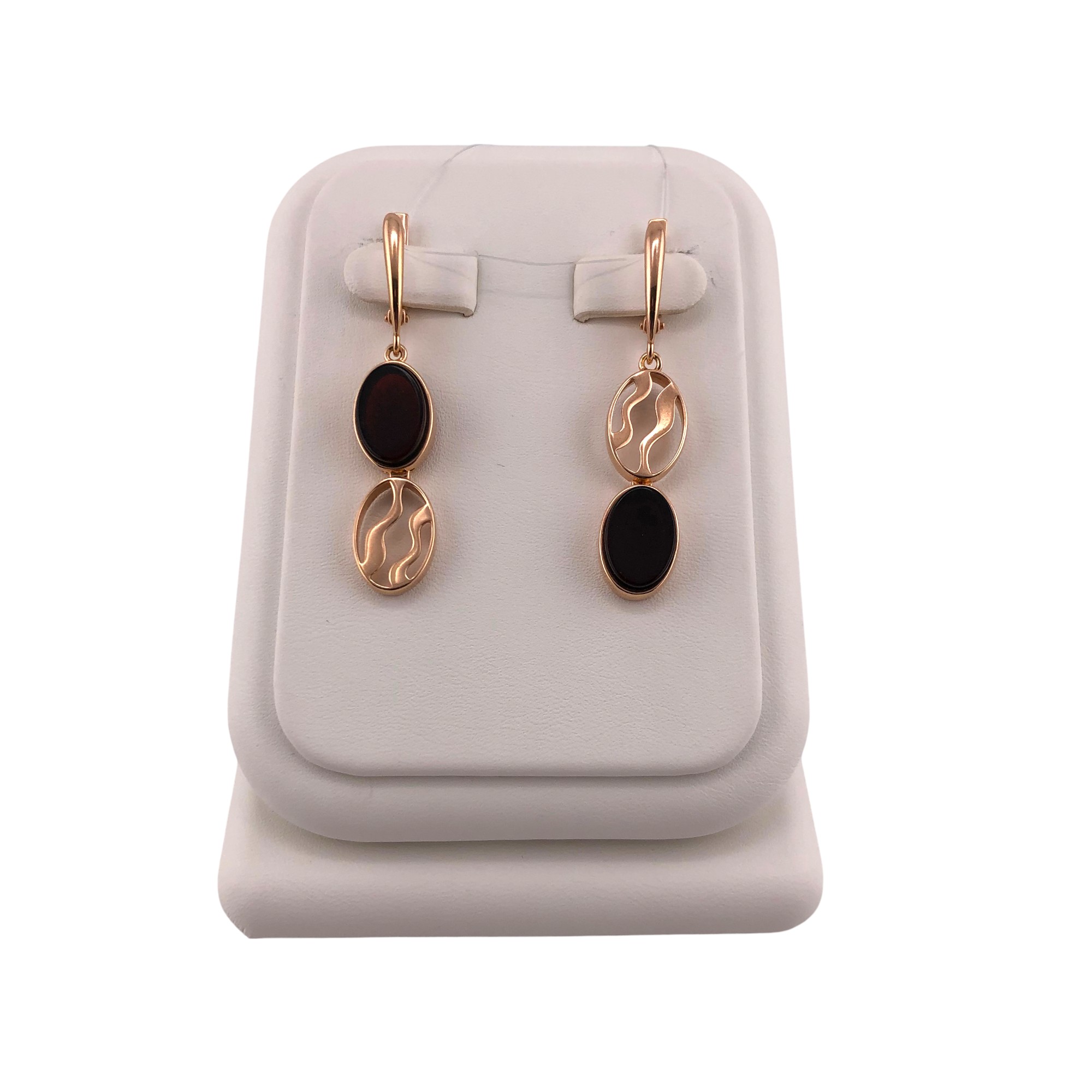 Серьги Янтарная волна - Серебро 925, Янтарь (арт. 821009к)