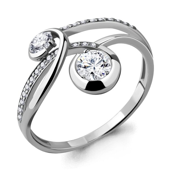 Кольцо Аквамарин - Серебро 925, Фианит (арт. 68353А.5)