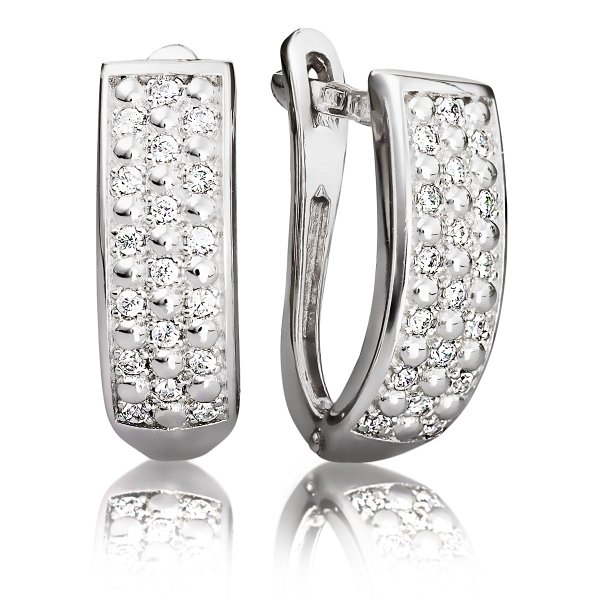 Серьги Галатея - Серебро 925, Фианит (арт. 3227.1)