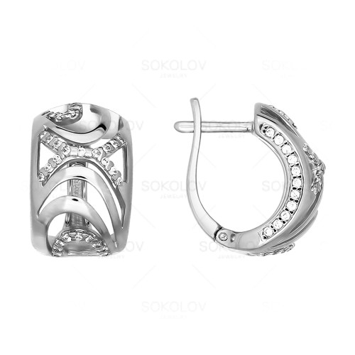 Серьги SOKOLOV - Серебро 925, Фианит (арт. 94021262)