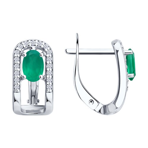 Серьги SOKOLOV - Серебро 925, Агат, Фианит (арт. 92023276)