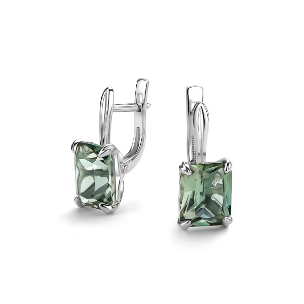 Серьги Дар - Серебро 925, Празиолит (арт. С-5198рс412)